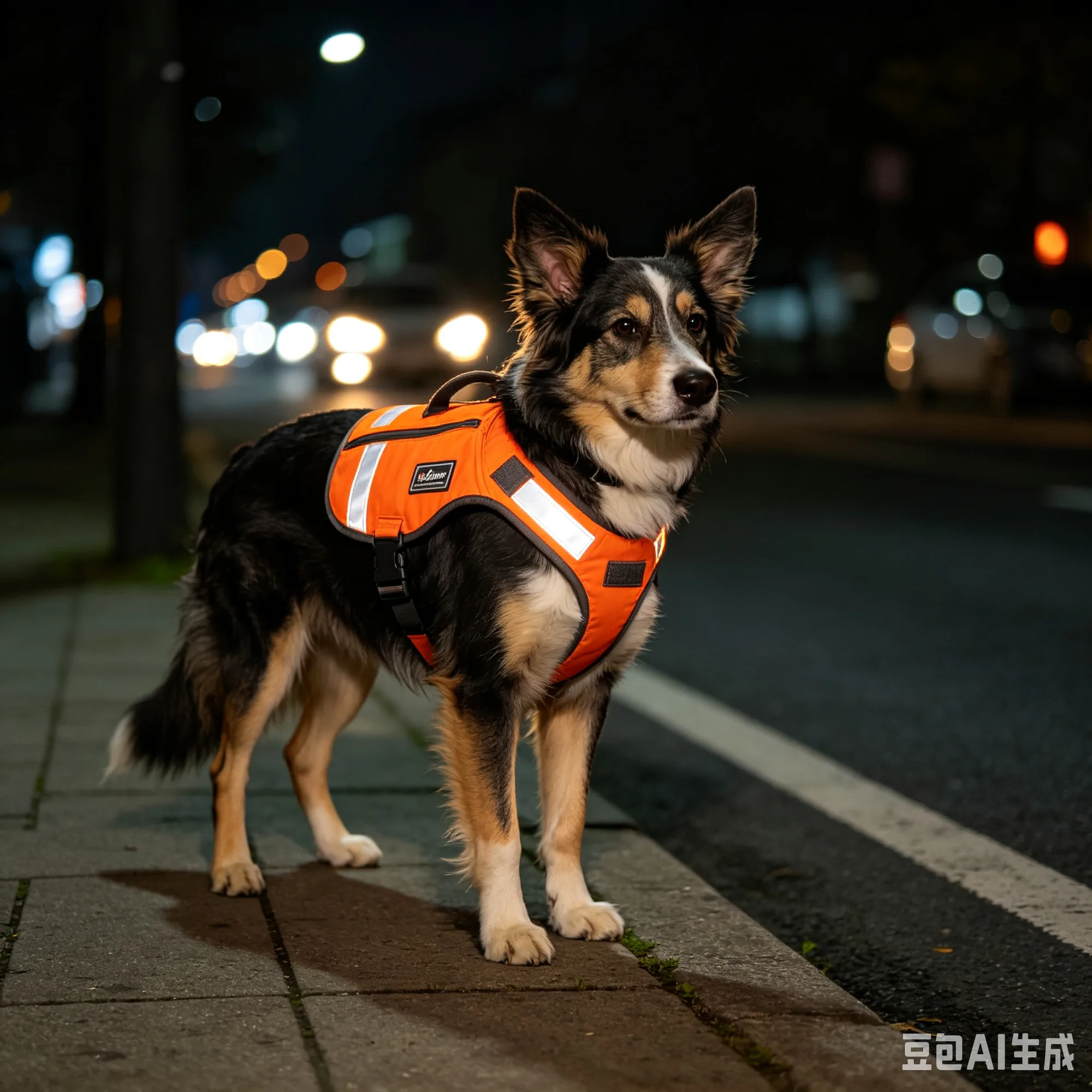 XCHO狗狗胸背带防挣脱爆冲胸背中小型犬背心式透气工字型反光橙色S码