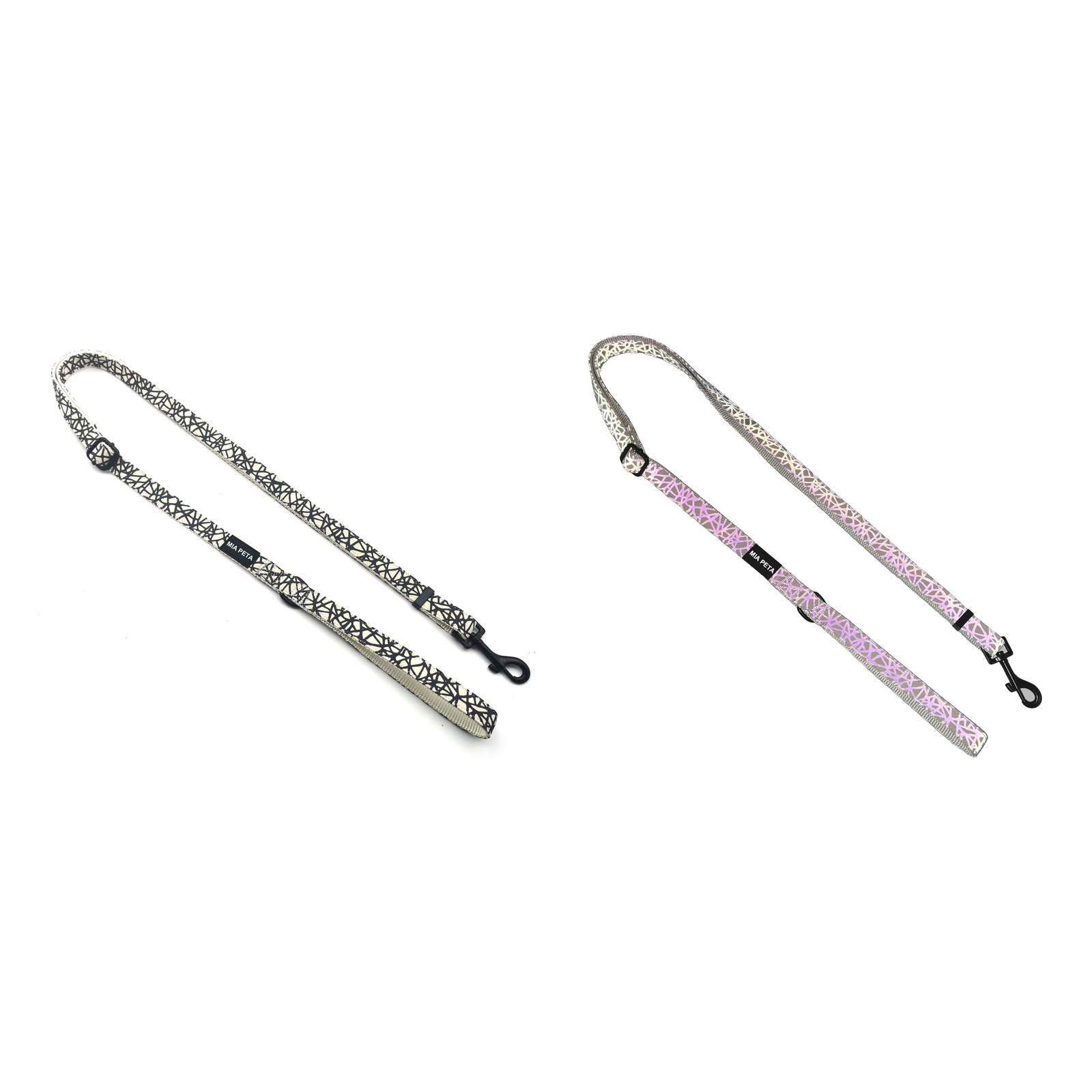 Iridescent Reflective Dog Leash - White