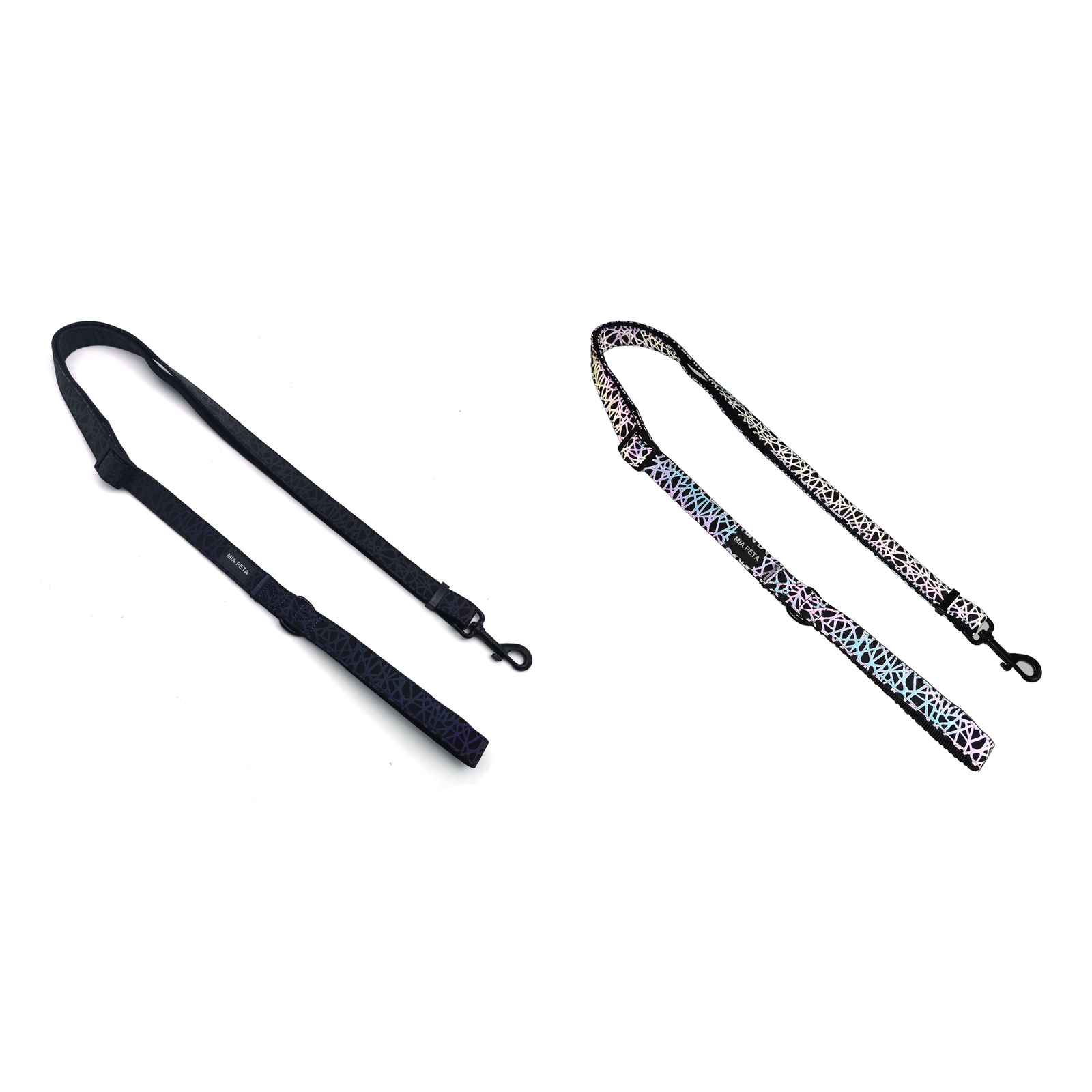 Iridescent Reflective Dog Leash - Black
