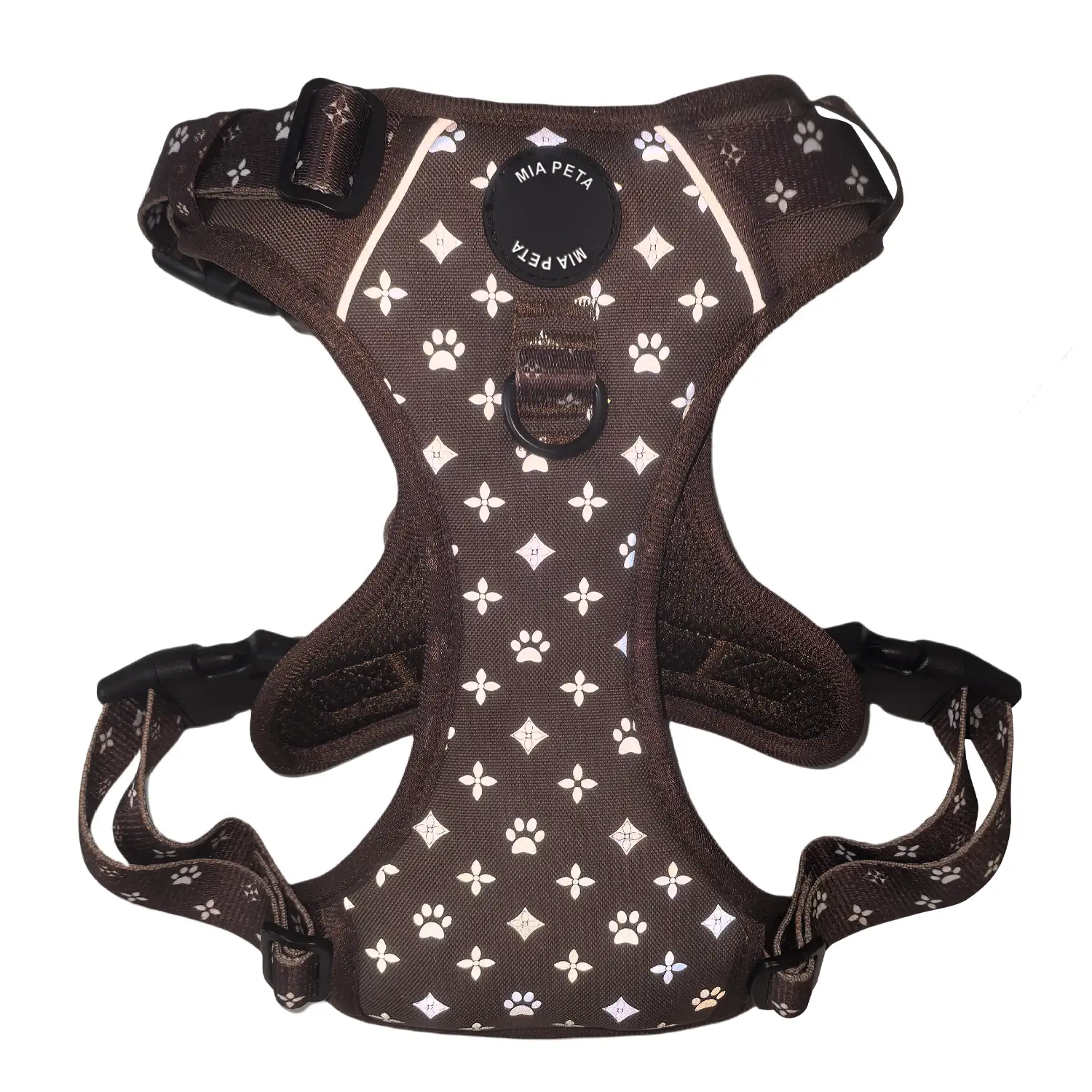 Nylon Padded Dog Harness - Brown
