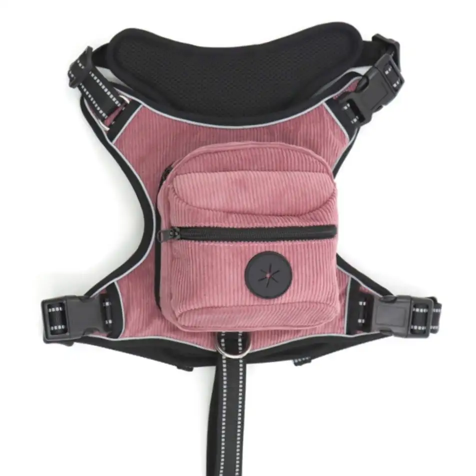 Corduroy Dog Backpack Harness