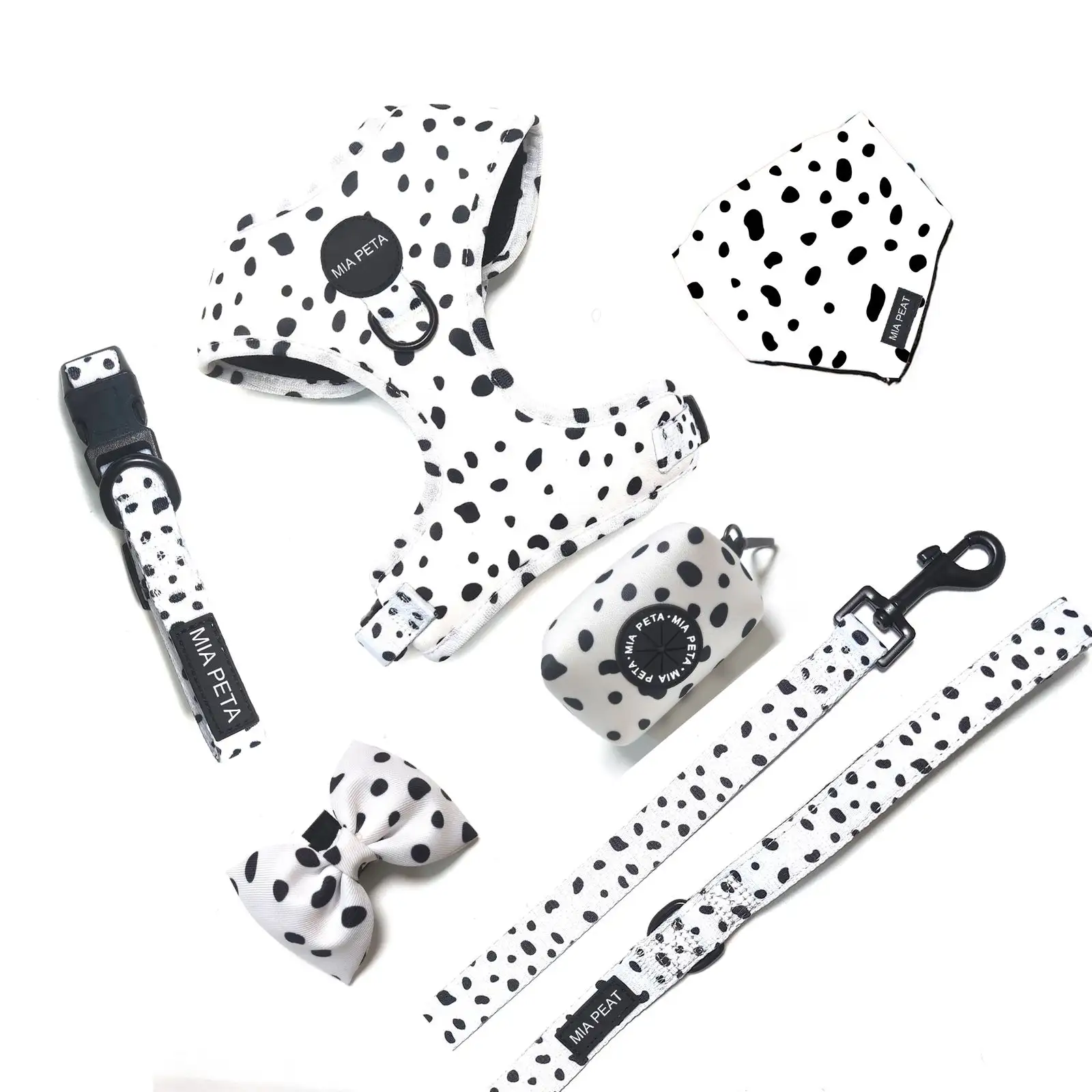 Dalmatian Print Dog Harness Set