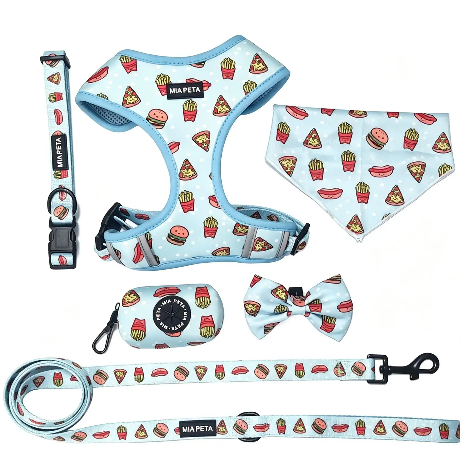 Leopard Print Dog Accessories Set